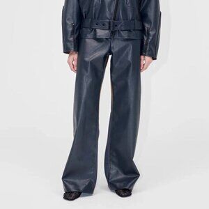 Stine Goya Hybrid Structured Pants - Midnight Stripes